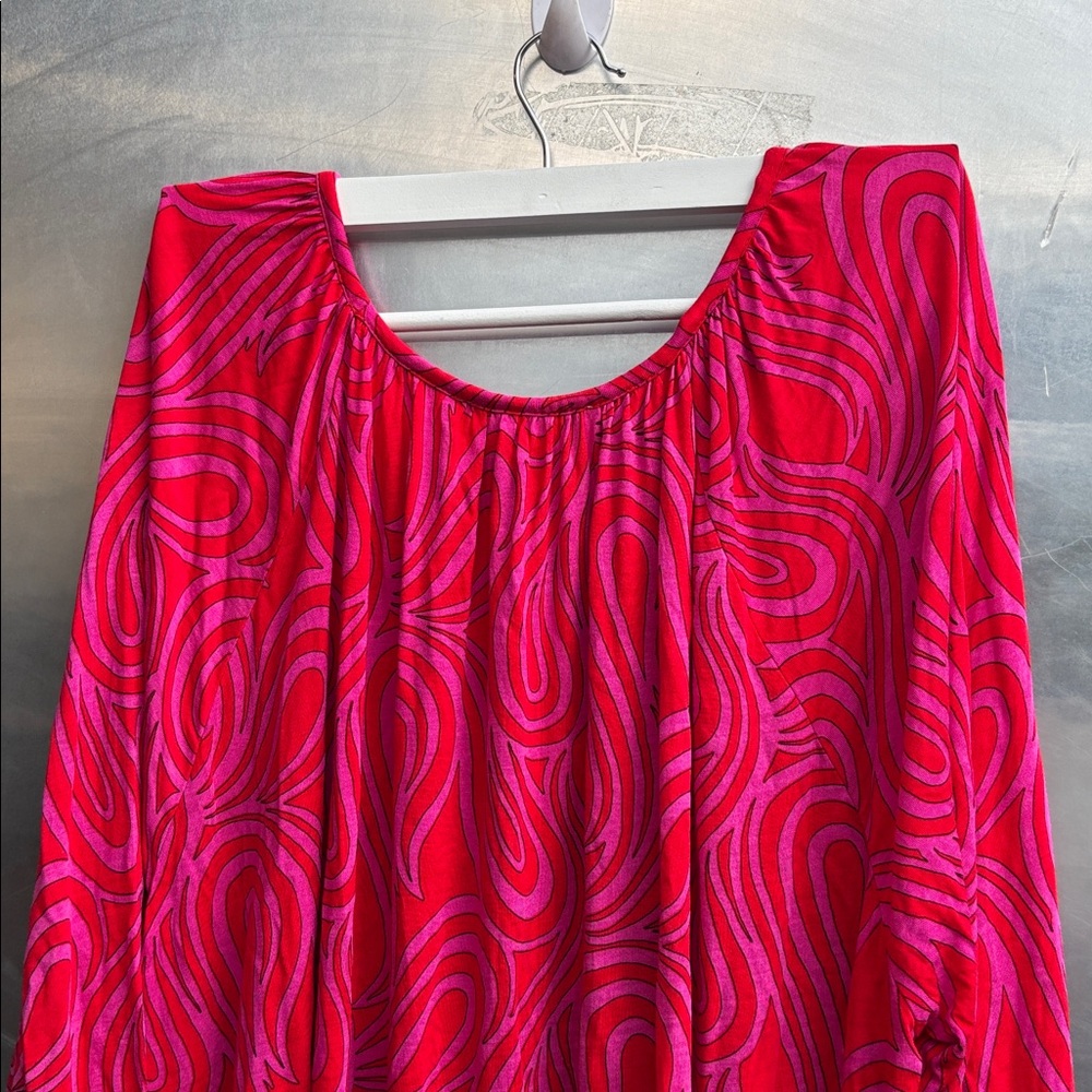 MICHAEL Michael Kors Red and Pink Blouse, 3/4 length sleeves size 3X - Picture 7 of 9